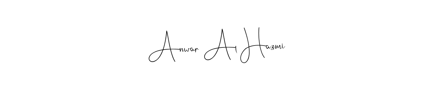 You should practise on your own different ways (Andilay-7BmLP) to write your name (Anwar Al Hazmi) in signature. don't let someone else do it for you. Anwar Al Hazmi signature style 4 images and pictures png