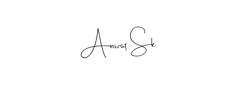 if you are searching for the best signature style for your name Anwat Sk. so please give up your signature search. here we have designed multiple signature styles  using Andilay-7BmLP. Anwat Sk signature style 4 images and pictures png
