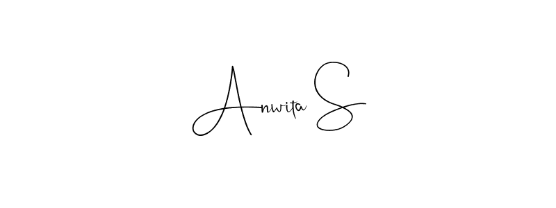 This is the best signature style for the Anwita S name. Also you like these signature font (Andilay-7BmLP). Mix name signature. Anwita S signature style 4 images and pictures png