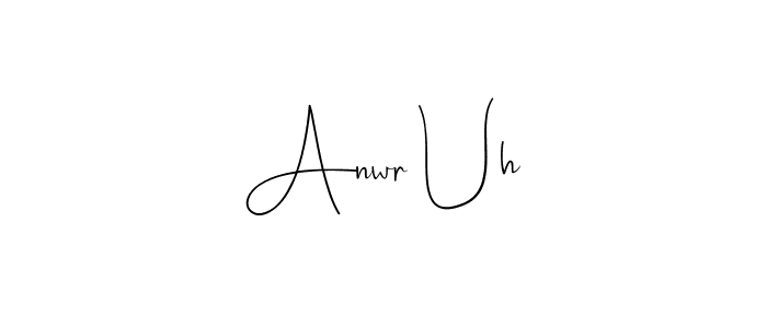 How to make Anwr Uh name signature. Use Andilay-7BmLP style for creating short signs online. This is the latest handwritten sign. Anwr Uh signature style 4 images and pictures png