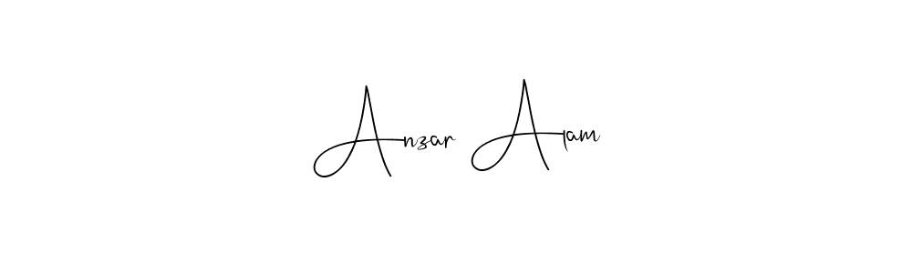 How to make Anzar Alam name signature. Use Andilay-7BmLP style for creating short signs online. This is the latest handwritten sign. Anzar Alam signature style 4 images and pictures png