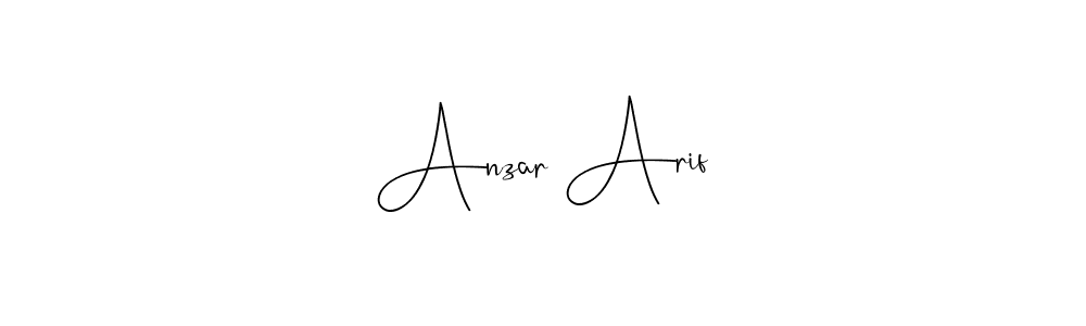 Make a beautiful signature design for name Anzar Arif. Use this online signature maker to create a handwritten signature for free. Anzar Arif signature style 4 images and pictures png