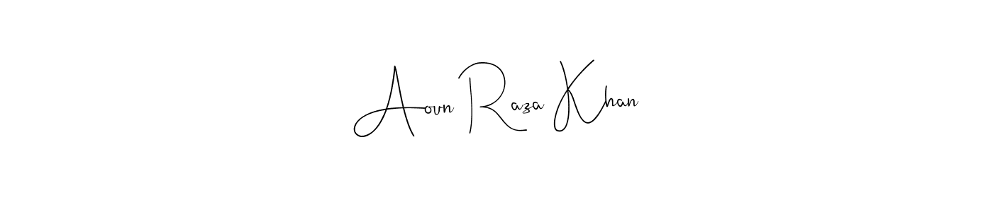 Make a beautiful signature design for name Aoun Raza Khan. With this signature (Andilay-7BmLP) style, you can create a handwritten signature for free. Aoun Raza Khan signature style 4 images and pictures png