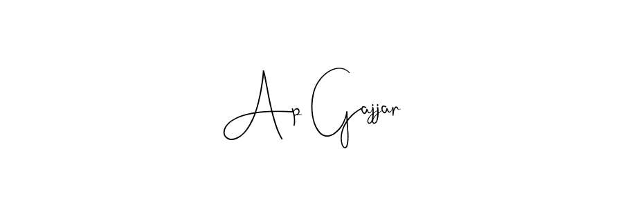 See photos of Ap Gajjar official signature by Spectra . Check more albums & portfolios. Read reviews & check more about Andilay-7BmLP font. Ap Gajjar signature style 4 images and pictures png