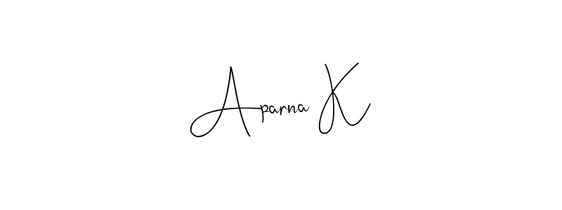 Once you've used our free online signature maker to create your best signature Andilay-7BmLP style, it's time to enjoy all of the benefits that Aparna K name signing documents. Aparna K signature style 4 images and pictures png