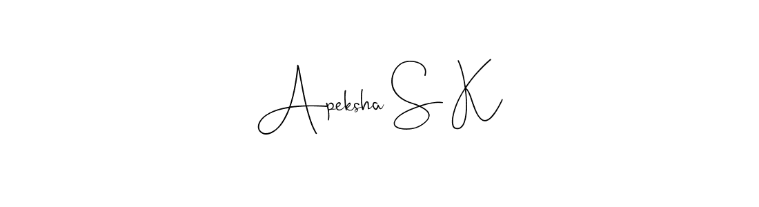Use a signature maker to create a handwritten signature online. With this signature software, you can design (Andilay-7BmLP) your own signature for name Apeksha S K. Apeksha S K signature style 4 images and pictures png