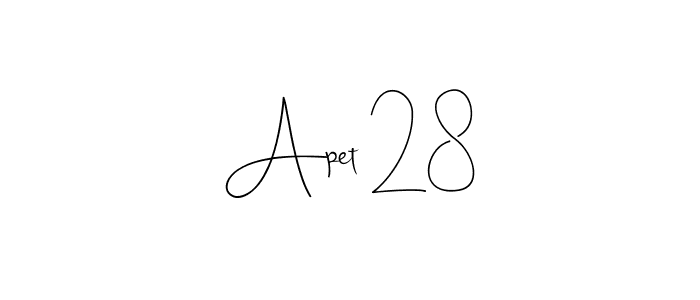 It looks lik you need a new signature style for name Apet 28. Design unique handwritten (Andilay-7BmLP) signature with our free signature maker in just a few clicks. Apet 28 signature style 4 images and pictures png