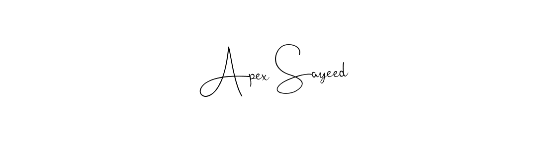Similarly Andilay-7BmLP is the best handwritten signature design. Signature creator online .You can use it as an online autograph creator for name Apex Sayeed. Apex Sayeed signature style 4 images and pictures png