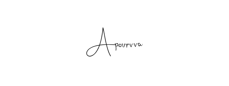 The best way (Andilay-7BmLP) to make a short signature is to pick only two or three words in your name. The name Apourvva include a total of six letters. For converting this name. Apourvva signature style 4 images and pictures png
