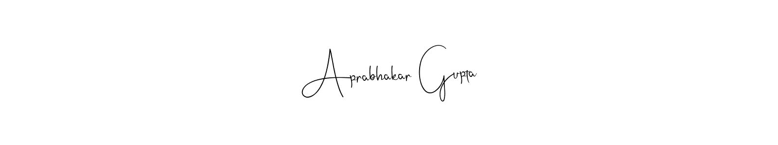 if you are searching for the best signature style for your name Aprabhakar Gupta. so please give up your signature search. here we have designed multiple signature styles  using Andilay-7BmLP. Aprabhakar Gupta signature style 4 images and pictures png