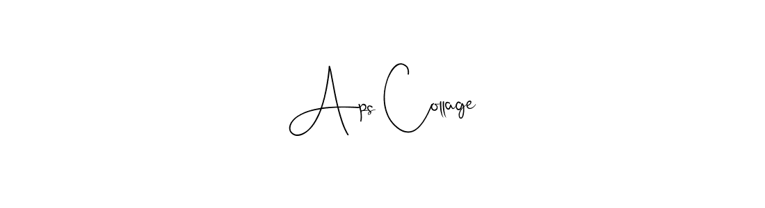 How to make Aps Collage name signature. Use Andilay-7BmLP style for creating short signs online. This is the latest handwritten sign. Aps Collage signature style 4 images and pictures png