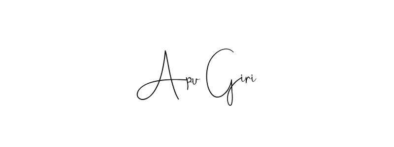 Design your own signature with our free online signature maker. With this signature software, you can create a handwritten (Andilay-7BmLP) signature for name Apu Giri. Apu Giri signature style 4 images and pictures png