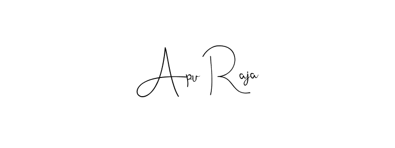 How to make Apu Raja name signature. Use Andilay-7BmLP style for creating short signs online. This is the latest handwritten sign. Apu Raja signature style 4 images and pictures png