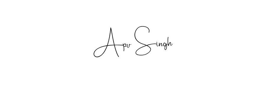 How to make Apu Singh name signature. Use Andilay-7BmLP style for creating short signs online. This is the latest handwritten sign. Apu Singh signature style 4 images and pictures png