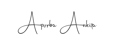 Give your name Apurba Ankita an exquisite flair with the Andilay-7BmLP script font. Ideal for contracts, resumes, and formal letterheads. Apurba Ankita signature style 4 images and pictures png