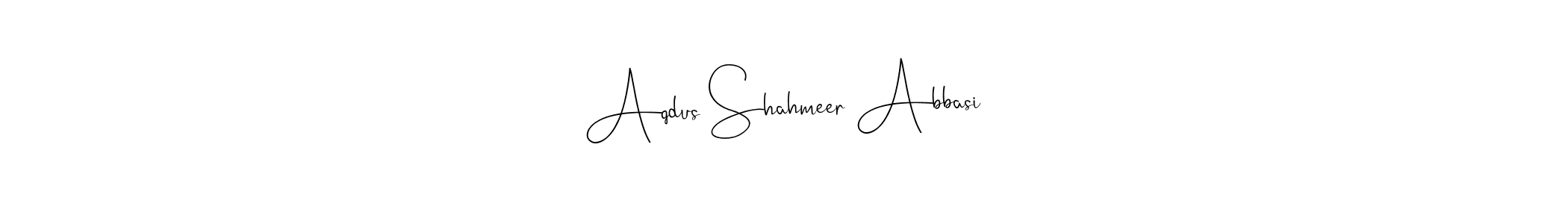 The best way (Andilay-7BmLP) to make a short signature is to pick only two or three words in your name. The name Aqdus Shahmeer Abbasi include a total of six letters. For converting this name. Aqdus Shahmeer Abbasi signature style 4 images and pictures png