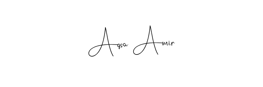 You should practise on your own different ways (Andilay-7BmLP) to write your name (Aqsa Amir) in signature. don't let someone else do it for you. Aqsa Amir signature style 4 images and pictures png