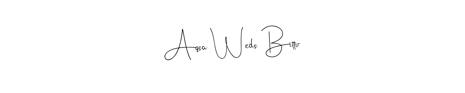Similarly Andilay-7BmLP is the best handwritten signature design. Signature creator online .You can use it as an online autograph creator for name Aqsa Weds Bittu. Aqsa Weds Bittu signature style 4 images and pictures png