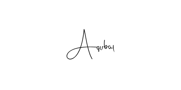 Create a beautiful signature design for name Aqubal. With this signature (Andilay-7BmLP) fonts, you can make a handwritten signature for free. Aqubal signature style 4 images and pictures png