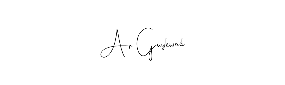 How to make Ar Gaykwad name signature. Use Andilay-7BmLP style for creating short signs online. This is the latest handwritten sign. Ar Gaykwad signature style 4 images and pictures png