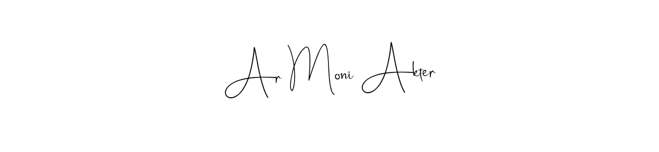 if you are searching for the best signature style for your name Ar Moni Akter. so please give up your signature search. here we have designed multiple signature styles  using Andilay-7BmLP. Ar Moni Akter signature style 4 images and pictures png