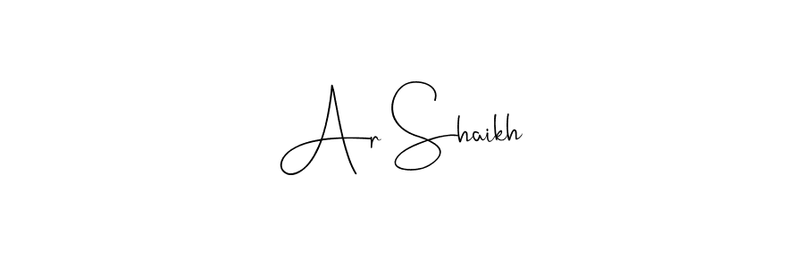 How to make Ar Shaikh name signature. Use Andilay-7BmLP style for creating short signs online. This is the latest handwritten sign. Ar Shaikh signature style 4 images and pictures png