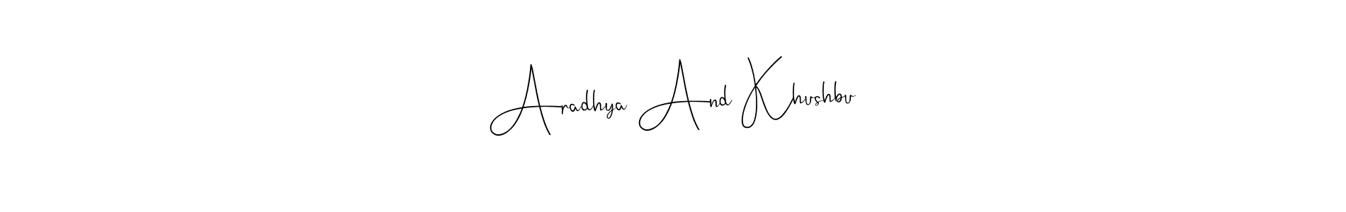 Here are the top 10 professional signature styles for the name Aradhya And Khushbu. These are the best autograph styles you can use for your name. Aradhya And Khushbu signature style 4 images and pictures png