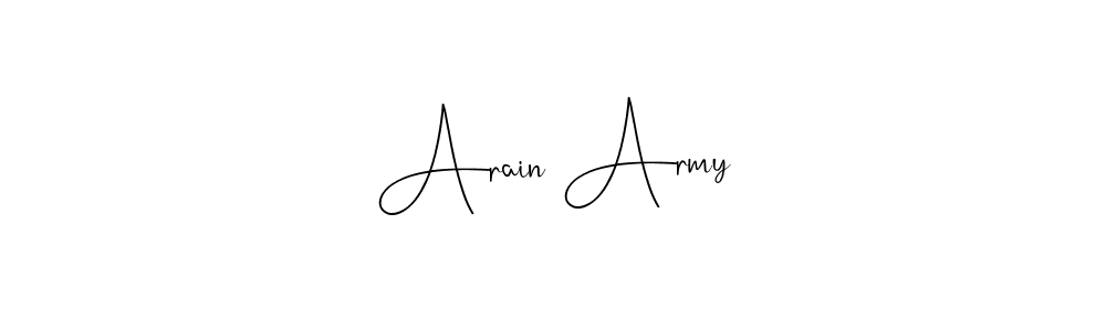 How to make Arain Army name signature. Use Andilay-7BmLP style for creating short signs online. This is the latest handwritten sign. Arain Army signature style 4 images and pictures png