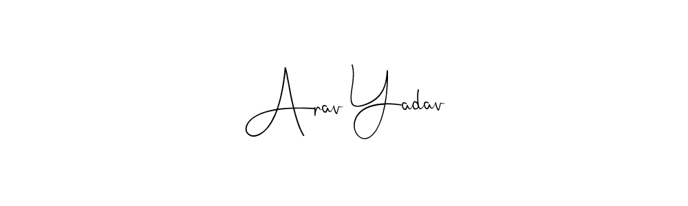 You can use this online signature creator to create a handwritten signature for the name Arav Yadav. This is the best online autograph maker. Arav Yadav signature style 4 images and pictures png