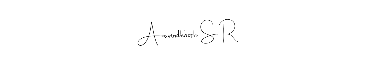 Use a signature maker to create a handwritten signature online. With this signature software, you can design (Andilay-7BmLP) your own signature for name Aravindkhosh S R. Aravindkhosh S R signature style 4 images and pictures png