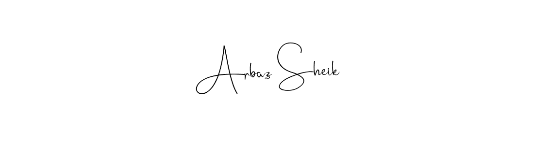 Create a beautiful signature design for name Arbaz Sheik. With this signature (Andilay-7BmLP) fonts, you can make a handwritten signature for free. Arbaz Sheik signature style 4 images and pictures png