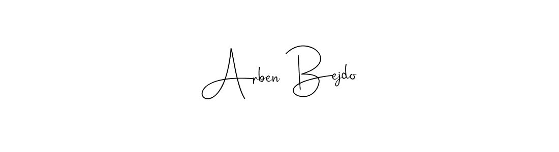 How to make Arben Bejdo name signature. Use Andilay-7BmLP style for creating short signs online. This is the latest handwritten sign. Arben Bejdo signature style 4 images and pictures png