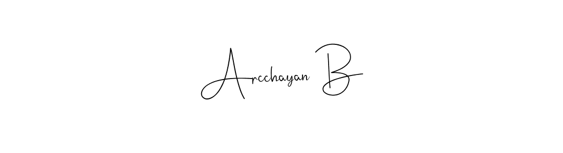 The best way (Andilay-7BmLP) to make a short signature is to pick only two or three words in your name. The name Arcchayan B include a total of six letters. For converting this name. Arcchayan B signature style 4 images and pictures png