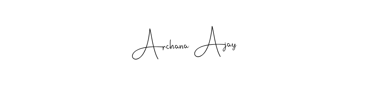 if you are searching for the best signature style for your name Archana Ajay. so please give up your signature search. here we have designed multiple signature styles  using Andilay-7BmLP. Archana Ajay signature style 4 images and pictures png