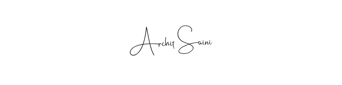 Andilay-7BmLP is a professional signature style that is perfect for those who want to add a touch of class to their signature. It is also a great choice for those who want to make their signature more unique. Get Archit Saini name to fancy signature for free. Archit Saini signature style 4 images and pictures png