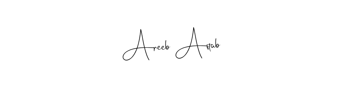 Also we have Areeb Aftab name is the best signature style. Create professional handwritten signature collection using Andilay-7BmLP autograph style. Areeb Aftab signature style 4 images and pictures png