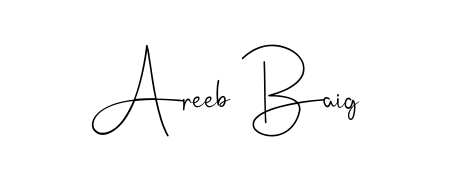Design your own signature with our free online signature maker. With this signature software, you can create a handwritten (Andilay-7BmLP) signature for name Areeb Baig. Areeb Baig signature style 4 images and pictures png