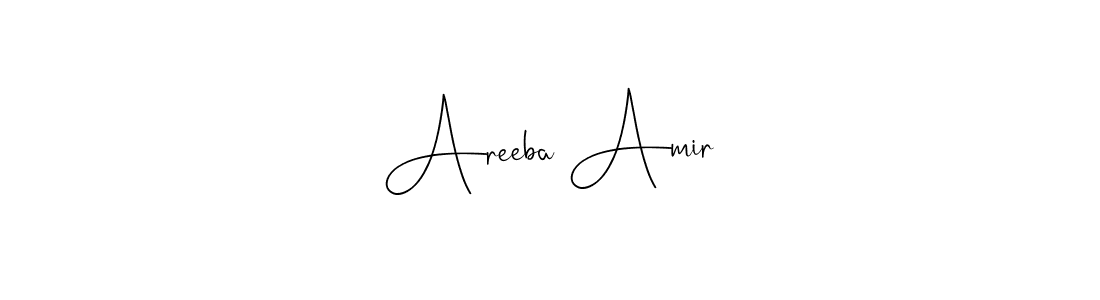 How to make Areeba Amir name signature. Use Andilay-7BmLP style for creating short signs online. This is the latest handwritten sign. Areeba Amir signature style 4 images and pictures png