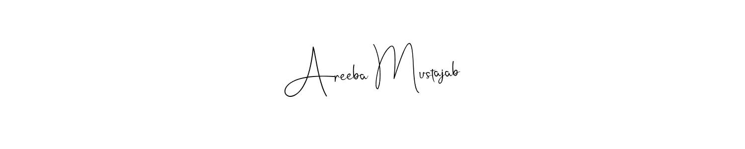 Create a beautiful signature design for name Areeba Mustajab. With this signature (Andilay-7BmLP) fonts, you can make a handwritten signature for free. Areeba Mustajab signature style 4 images and pictures png