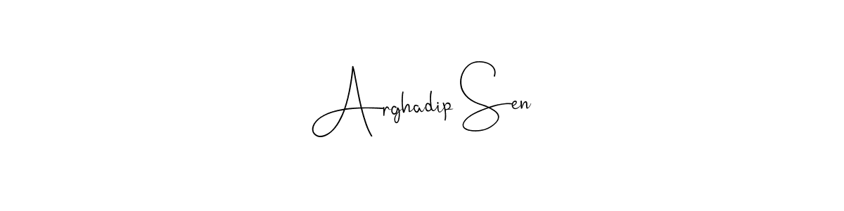 This is the best signature style for the Arghadip Sen name. Also you like these signature font (Andilay-7BmLP). Mix name signature. Arghadip Sen signature style 4 images and pictures png
