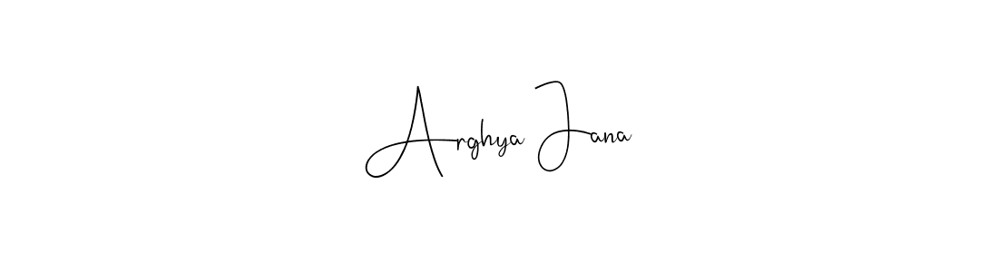 You should practise on your own different ways (Andilay-7BmLP) to write your name (Arghya Jana) in signature. don't let someone else do it for you. Arghya Jana signature style 4 images and pictures png