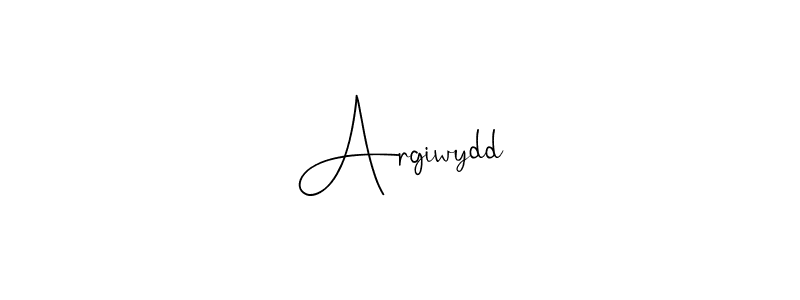 How to make Argiwydd name signature. Use Andilay-7BmLP style for creating short signs online. This is the latest handwritten sign. Argiwydd signature style 4 images and pictures png