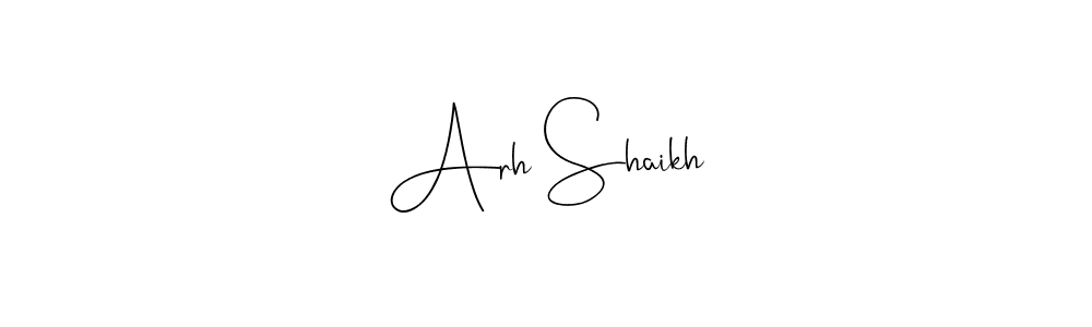You can use this online signature creator to create a handwritten signature for the name Arh Shaikh. This is the best online autograph maker. Arh Shaikh signature style 4 images and pictures png