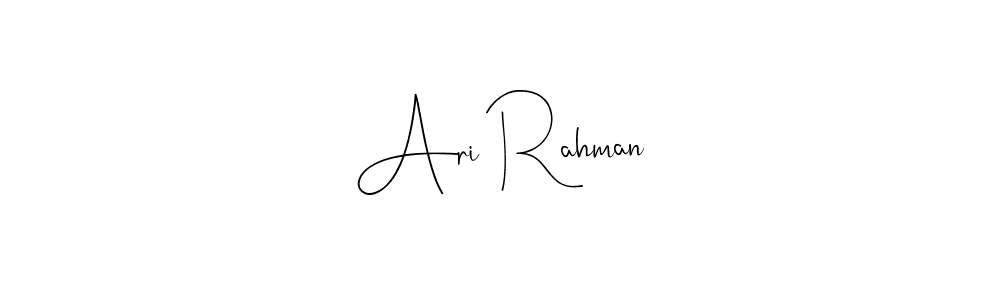Also You can easily find your signature by using the search form. We will create Ari Rahman name handwritten signature images for you free of cost using Andilay-7BmLP sign style. Ari Rahman signature style 4 images and pictures png
