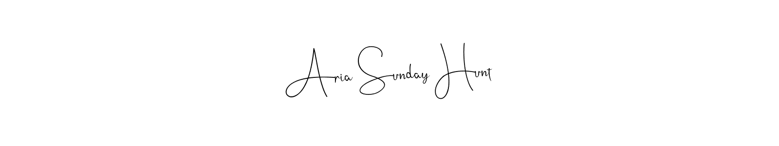 Make a beautiful signature design for name Aria Sunday Hunt. Use this online signature maker to create a handwritten signature for free. Aria Sunday Hunt signature style 4 images and pictures png