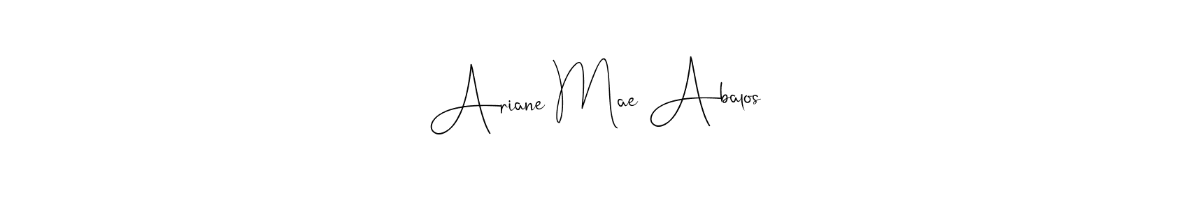 The best way (Andilay-7BmLP) to make a short signature is to pick only two or three words in your name. The name Ariane Mae Abalos include a total of six letters. For converting this name. Ariane Mae Abalos signature style 4 images and pictures png