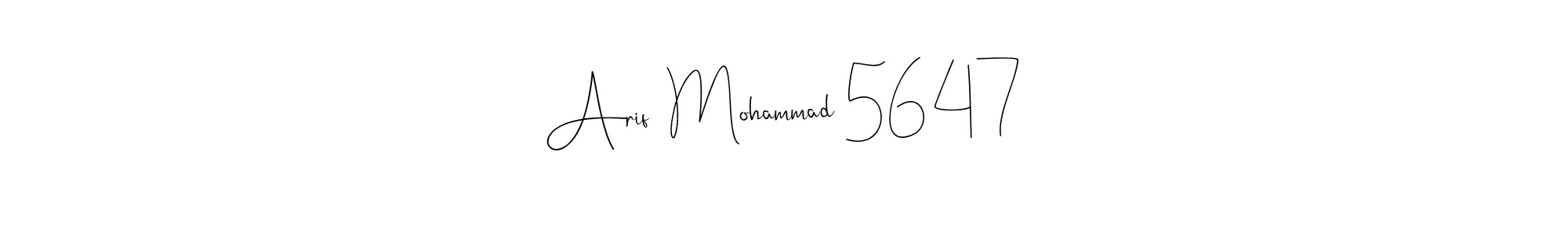 How to make Arif  Mohammad 56 47 name signature. Use Andilay-7BmLP style for creating short signs online. This is the latest handwritten sign. Arif  Mohammad 56 47 signature style 4 images and pictures png