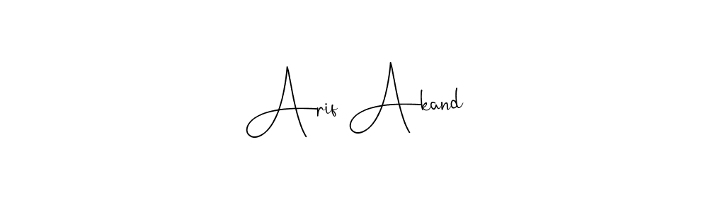 The best way (Andilay-7BmLP) to make a short signature is to pick only two or three words in your name. The name Arif Akand include a total of six letters. For converting this name. Arif Akand signature style 4 images and pictures png