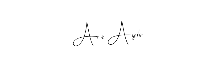Also You can easily find your signature by using the search form. We will create Arif Ayub name handwritten signature images for you free of cost using Andilay-7BmLP sign style. Arif Ayub signature style 4 images and pictures png