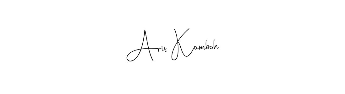 The best way (Andilay-7BmLP) to make a short signature is to pick only two or three words in your name. The name Arif Kamboh include a total of six letters. For converting this name. Arif Kamboh signature style 4 images and pictures png